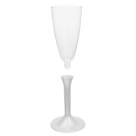 Plastové Sklenice Cava s Černou Bílý Perlový 120ml 2P (20 Kousky)