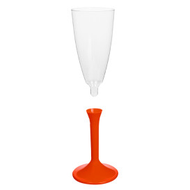 Plastové Sklenice Cava s Černou Červené 120ml 2P (20 Kousky)