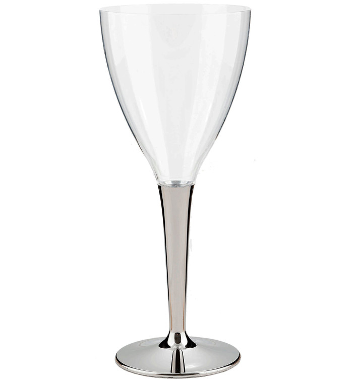 Plastové Sklenice na Víno s Černou Stříbrný 130ml (100 Kousky) Plastové Sklenice na Víno s Černou Stříbrný 130ml (100 Kousky)