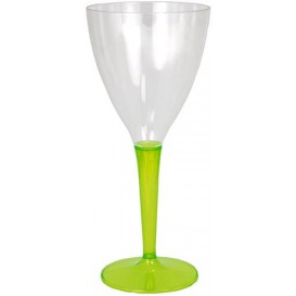 Plastové Sklenice na Víno s Černou Zelený 130ml (6 Kousky)