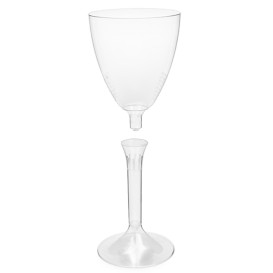 Plastové Sklenice na Víno s Černou Průhledný 180ml 2P (20 Kousky)