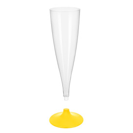 Plastové Sklenice Cava s Černou Žlutá 140ml 2P (20 Kousky)