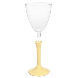 Plastové Sklenice na Víno s Černou Krémový 180ml 2P (20 Kousky)