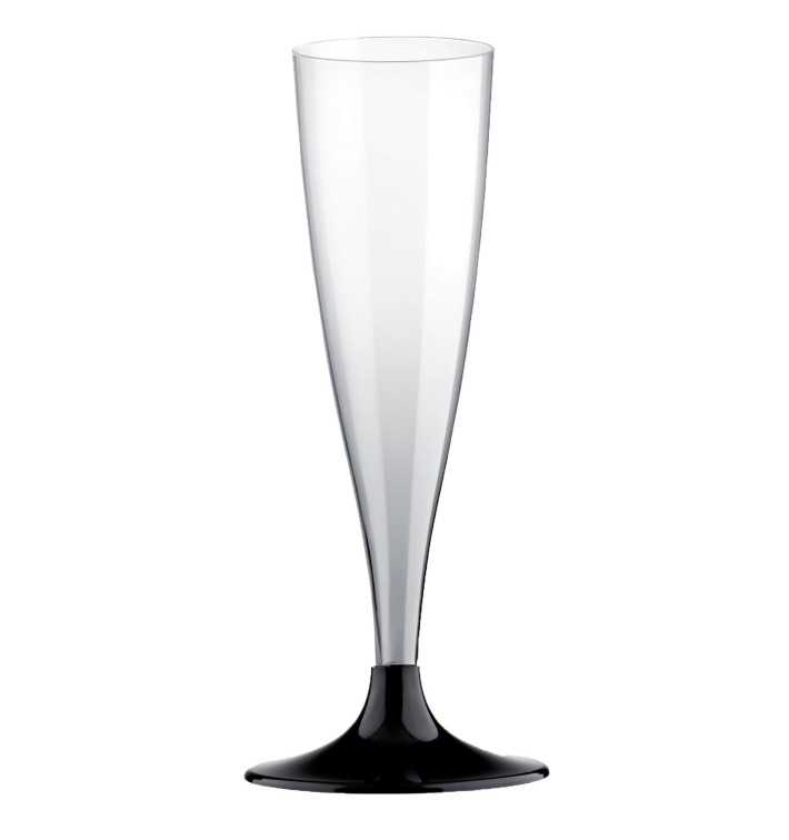 Plastové Sklenice Cava s Černou Nožkou 140ml 2P (6 Kousky) Plastové Sklenice Cava s Černou Nožkou 140ml 2P (6 Kousky)