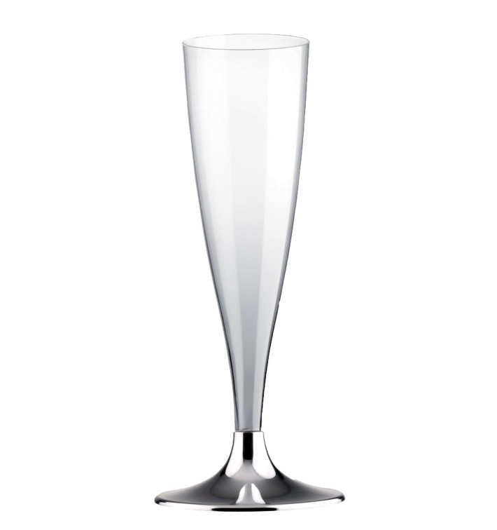 Plastové Sklenice Cava s Černou Stříbrný Pochromovaný 140ml 2P (400 Kousky) Plastové Sklenice Cava s Černou Stříbrný Pochromovaný 140ml 2P (400 Kousky)