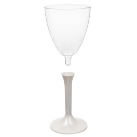 Plastové Sklenice na Víno s Černou Béžový 180ml 2P (200 Kousky)
