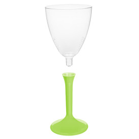 Plastové Sklenice na Víno s Černou Zelené Vápno 180ml 2P (200 Kousky)