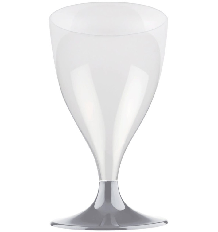 Plastové Sklenice na Víno s Černou Šedá 200ml 2P (20 Kousky) Plastové Sklenice na Víno s Černou Šedá 200ml 2P (20 Kousky)