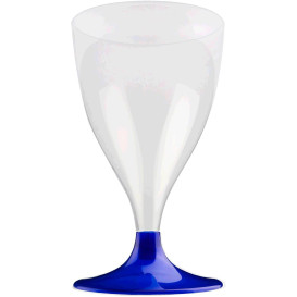 Plastové Sklenice na Víno s Černou Modrý Perlový 200ml 2P (20 Kousky)