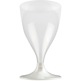 Plastové Sklenice na Víno s Černou Bílý Perlový 200ml 2P (400 Kousky)