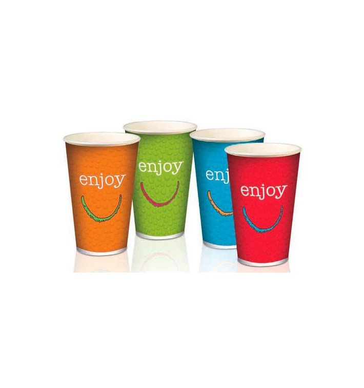 Kartonové Kelímek 22 Oz/ 680 ml " Enjoy " Ø9,0cm (1000 Kousky) Kartonové Kelímek 22 Oz/ 680 ml " Enjoy " Ø9,0cm (1000 Kousky)