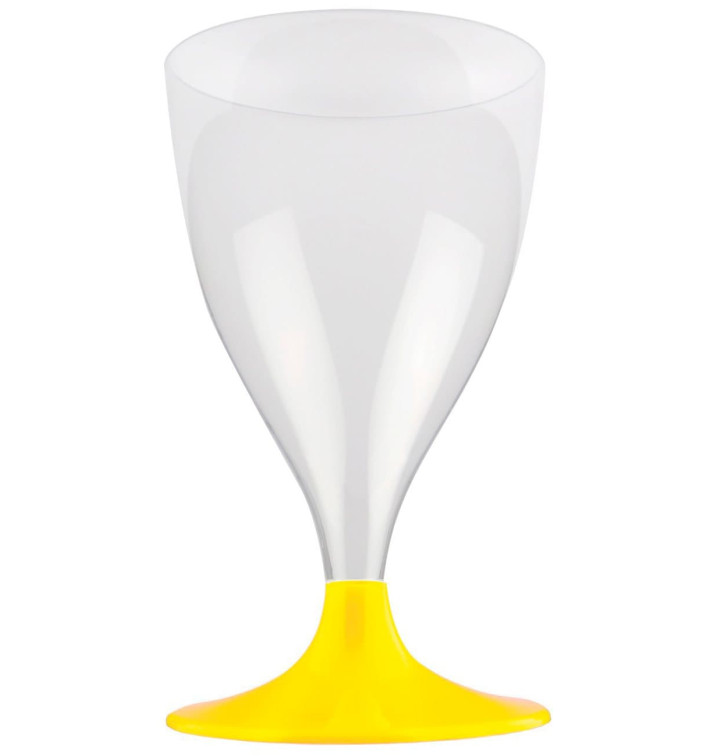 Plastové Sklenice na Víno s Černou Žlutá 200ml 2P (20 Kousky) Plastové Sklenice na Víno s Černou Žlutá 200ml 2P (20 Kousky)