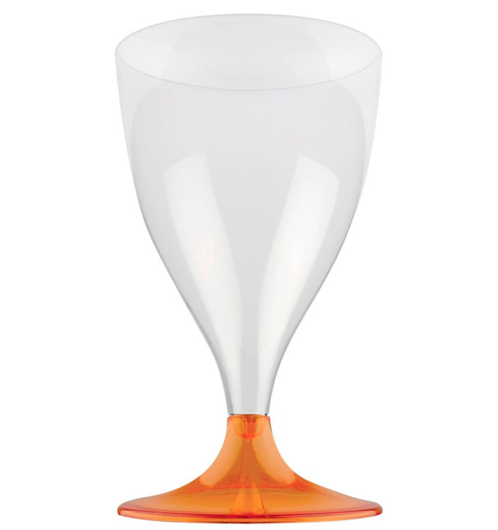 Plastové Sklenice na Víno s Černou Oranžový Průhledný 200ml 2P (20 Kousky) Plastové Sklenice na Víno s Černou Oranžový Průhledný 200ml 2P (20 Kousky)