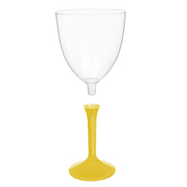 Plastové Sklenice na Víno s Černou Žlutá 300ml 2P (20 Kousky)