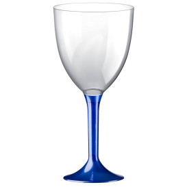 Plastové Sklenice na Víno s Černou Modrý Perlový 300ml 2P (200 Kousky)