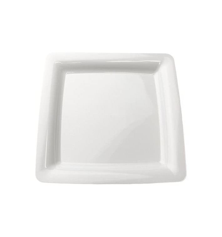 Plastové Talíř Čtvercový Extra Tuhý Bílý 22,5x22,5cm (200 Kousky) Plastové Talíř Čtvercový Extra Tuhý Bílý 22,5x22,5cm (200 Kousky)