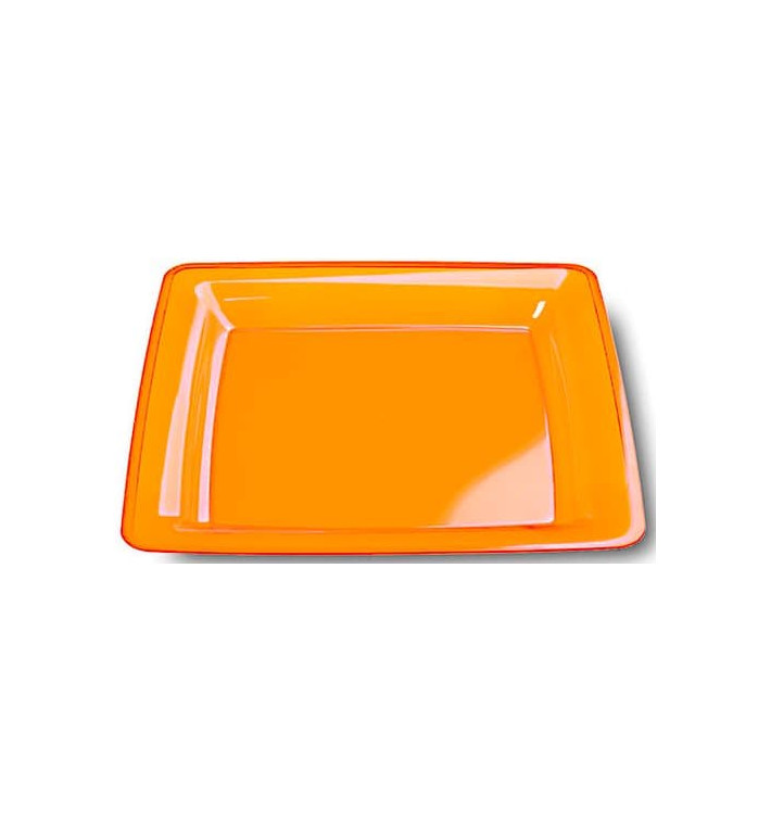 Plastové Talíř Čtvercový Extra Tuhý Oranžový 22,5x22,5cm (6 Kousky) Plastové Talíř Čtvercový Extra Tuhý Oranžový 22,5x22,5cm (6 Kousky)
