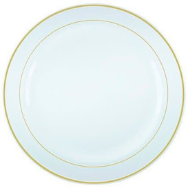 Plastové Talíř s Okraj Zlato 19cm (200 Kousky)
