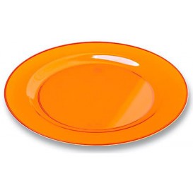 Plastové Talíř Kulatý Extra Tuhý Oranžový 19cm (10 Kousky)