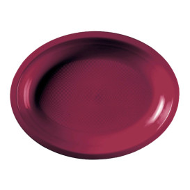 Podnos Oválný Bordeaux Round PP 255x190mm (50 Kousky)
