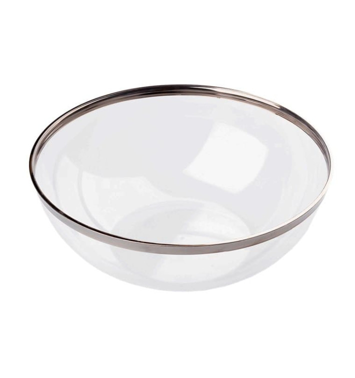 Misky PS Krystal Tvrdý s Okraj Stříbrný 1500ml Ø20cm (4 Kousky) Misky PS Krystal Tvrdý s Okraj Stříbrný 1500ml Ø20cm (4 Kousky)