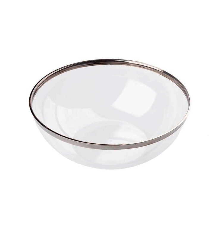 Misky PS Krystal Tvrdý s Okraj Stříbrný 400ml Ø14cm (80 Kousky) Misky PS Krystal Tvrdý s Okraj Stříbrný 400ml Ø14cm (80 Kousky)