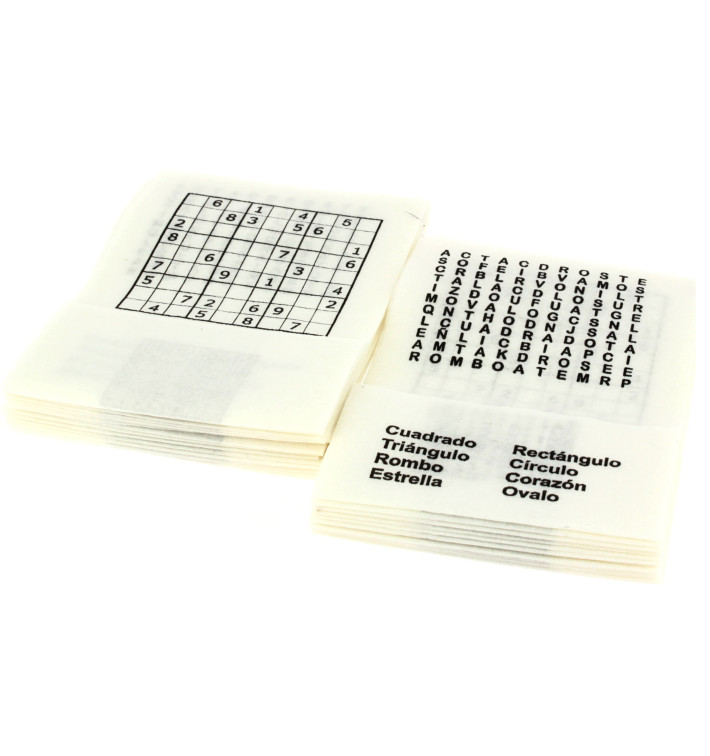 Ubrouskys Papírové Miniservis " Sudoku " 17x17cm (200 Kousky) Ubrouskys Papírové Miniservis " Sudoku " 17x17cm (200 Kousky)