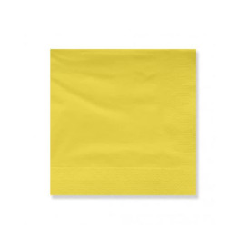 Papírové Ubrousky Dekorativní "Okraj" 25x25cm 2 Vrstvy Žlutá (3400 Kousky)