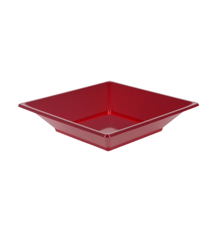Plastové Talíř Hluboký Čtvercový Bordeaux 170mm (360 Kousky) Plastové Talíř Hluboký Čtvercový Bordeaux 170mm (360 Kousky)