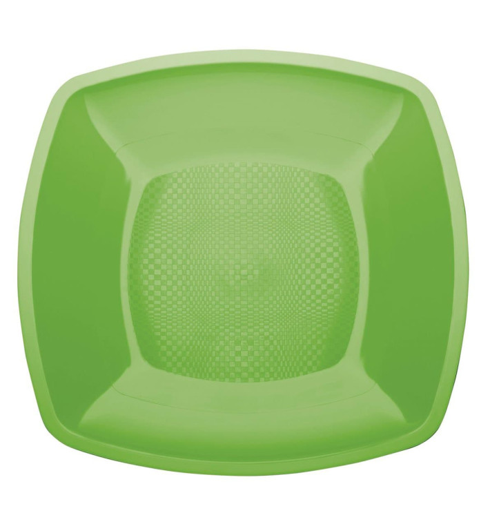 Plastové Talíř Plochá Zelené Vápno Square PP 230mm (25 Kousky) Plastové Talíř Plochá Zelené Vápno Square PP 230mm (25 Kousky)