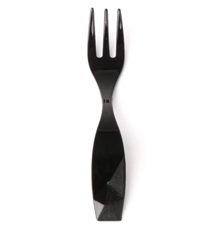 Mini Vidlička pro Ochutnávky " Charme " Černá 10cm (600 Kousky) Mini Vidlička pro Ochutnávky " Charme " Černá 10cm (600 Kousky)