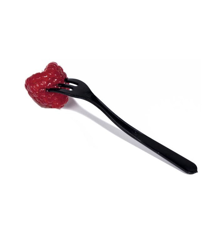 Mini Vidlička pro Ochutnávky Černá Krabička 10cm (100 Kousky) Mini Vidlička pro Ochutnávky Černá Krabička 10cm (100 Kousky)