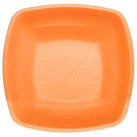 Plastové Talíř Hluboký Oranžový Square PP 180mm (25 Kousky)