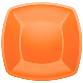 Plastové Talíř Plochá Oranžový Square PS 300mm (144 Kousky)