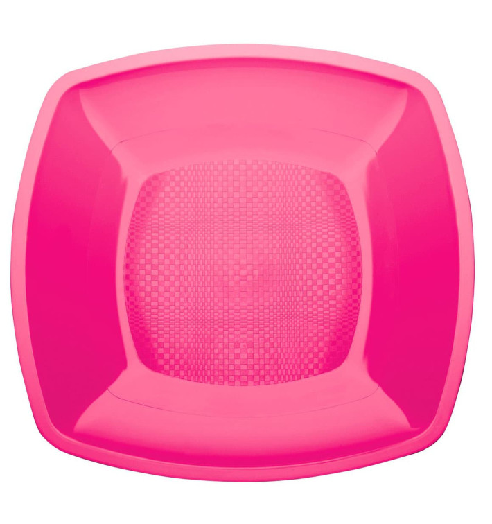 Plastové Talíř Plochá Fuchsie Square PP 180mm (25 Kousky) Plastové Talíř Plochá Fuchsie Square PP 180mm (25 Kousky)