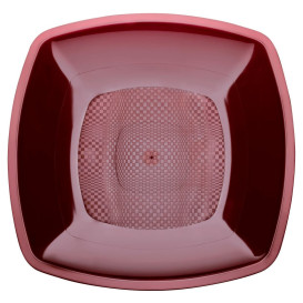 Plastové Talíř Hluboký Bordeaux Square PP 180mm (25 Kousky)