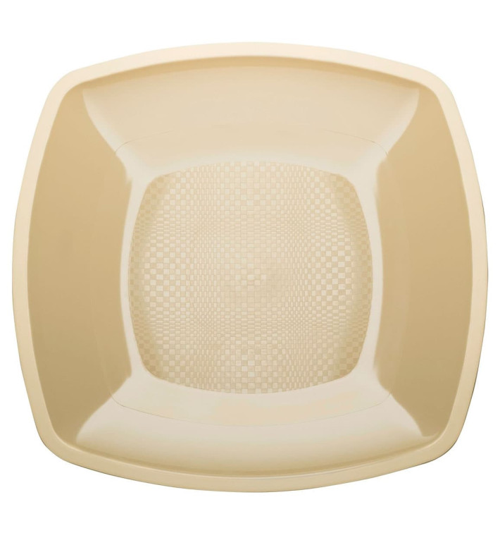 Plastové Talíř Plochá Krémový Square PP 230mm (25 Kousky) Plastové Talíř Plochá Krémový Square PP 230mm (25 Kousky)