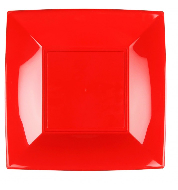 Plastové Talíř Plochá Červené Pěkný PP 290mm (144 Kousky)