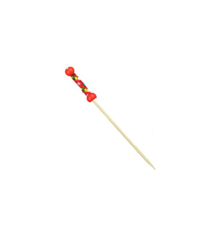 Bambusové Špejle Zdobené Červené 120 mm (5000 Kousky) Bambusové Špejle Zdobené Červené 120 mm (5000 Kousky)