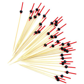 Pinchos " Míč " Bambu Červené a Černá 120mm (200 Kousky)
