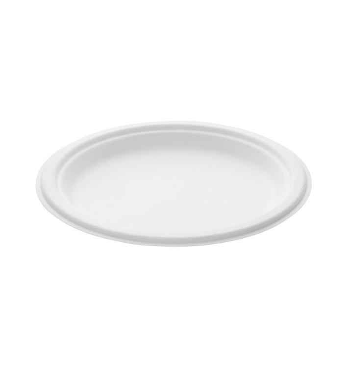 Talíř z Cukrové Třtiny Bílý Ø230mm (500 Kousky) Talíř z Cukrové Třtiny Bílý Ø230mm (500 Kousky)