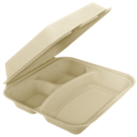 Menu Box z Cukrové Třtiny 3 Vrstvami 250x250x75mm (250 Kousky)