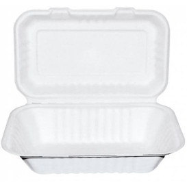 Menu Box z Cukrové Třtiny Bílý 225x165x64mm (50 Kousky)