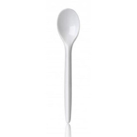 Plastová lžíce Luxury Bílá 123 mm (100 Kousky)