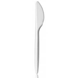 Plastový Nůž Luxury Bílý 175 mm (100 Kousky)