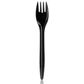 Plastová Vidlička Luxury Černá 175 mm (2000 Kousky)