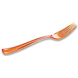 Plastová Vidlička Premium Oranžový 190mm (10 Kousky)