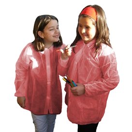 Šaty pro Děti Červená z Netkané Textilie PP na Suchý Zip bez Kapsy (1 Kousky)