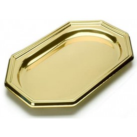 Podnos Plastový Osmiúhelníkový Zlato 46X30 cm (5 Kousky)