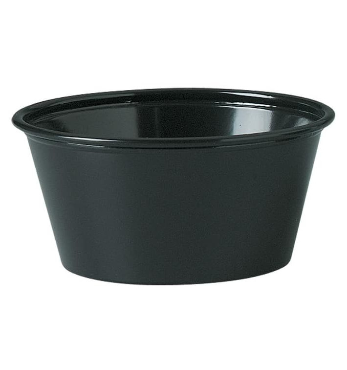 Misk na Omáčky PS Černá 100ml Ø7,3cm (250 Kousky) Misk na Omáčky PS Černá 100ml Ø7,3cm (250 Kousky)